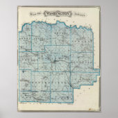 Kaart van Washington County Poster (Voorkant)