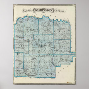 Kaart van Washington County Poster