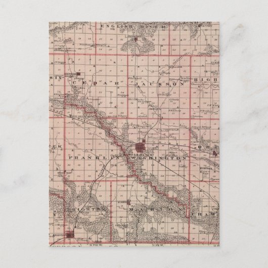 Kaart van Washington County, staat Iowa (Voorkant)