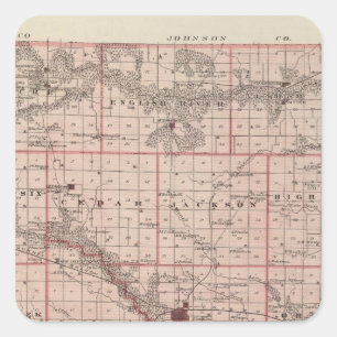 Kaart van Washington County, staat Iowa Vierkante Sticker