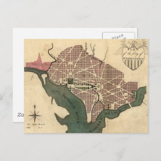  Kaart van Washington D.C. (1793) (Voorkant / Achterkant)