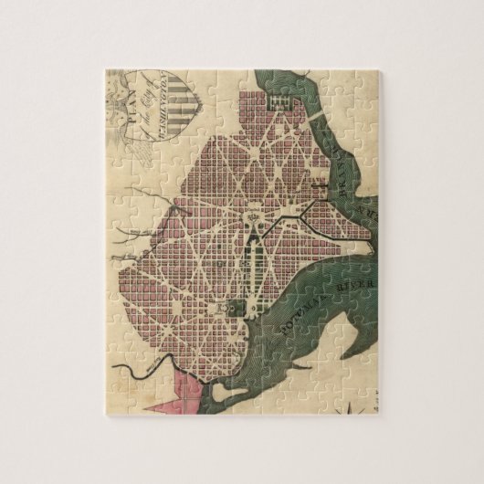  Kaart van Washington D.C. (1793) Legpuzzel (Verticaal)