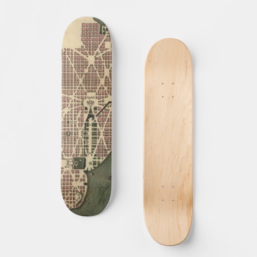  Kaart van Washington D.C. (1793) Skateboard (Voorkant)