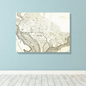  Kaart van Washington D.C. (1794) Canvas Afdruk (Insitu (Houten vloer))