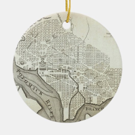  Kaart van Washington D.C. (1794) Keramisch Ornament (Voorkant)