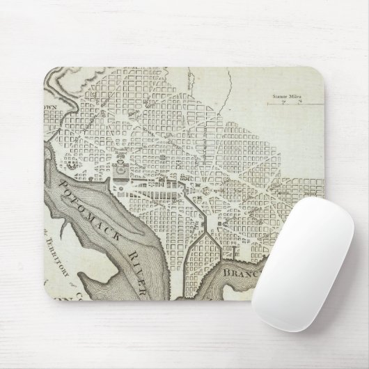  Kaart van Washington D.C. (1794) Muismat (Met muis)