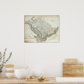  Kaart van Washington D.C. (1794) Poster (Keuken)