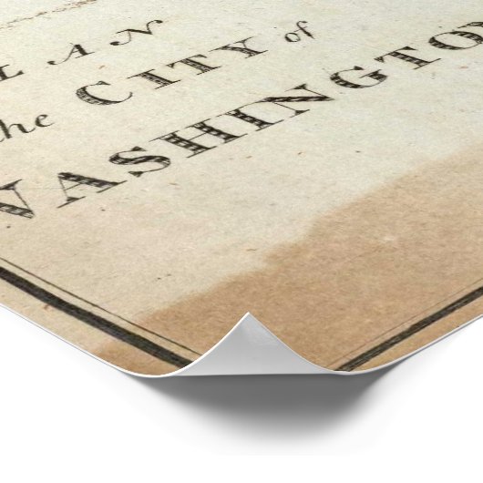  Kaart van Washington D.C. (1794) Poster (Hoek)