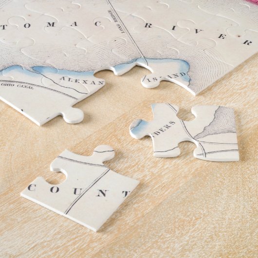  Kaart van Washington D.C. (1864) Legpuzzel (Zijkant)