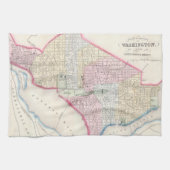 Kaart van Washington D.C. (1864) Theedoek (Horizontaal)