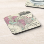  Kaart van Washington D.C. (1866) Bier Onderzetter (Linkerzijde)