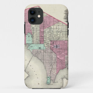 Kaart van Washington D.C. (1866) Case-Mate iPhone Case