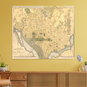 Kaart van Washington D.C. (1893) Canvas Afdruk (Insitu (Woonkamer))