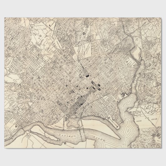  Kaart van Washington D.C. (1900) Cadeaupapier (Vlak)