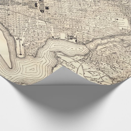  Kaart van Washington D.C. (1900) Cadeaupapier (Hoek)
