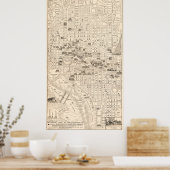  Kaart van Washington D.C. (1914) Poster (Keuken)