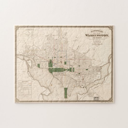  kaart van Washington DC (1876) Legpuzzel (Horizontaal)