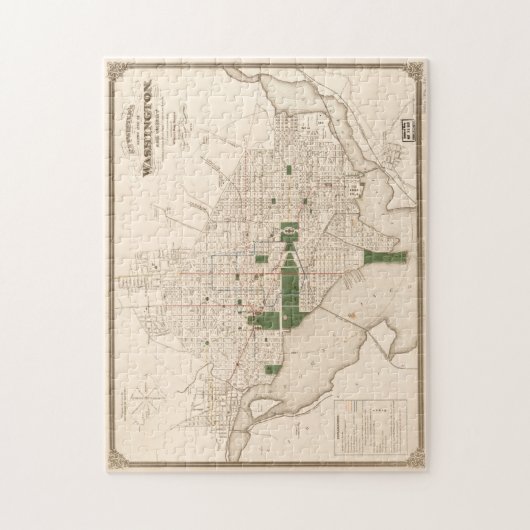  kaart van Washington DC (1876) Legpuzzel (Verticaal)