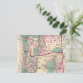  kaart van Washington en Oregon (1875) (Staand voorkant)