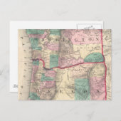  kaart van Washington en Oregon (1875) (Voorkant / Achterkant)