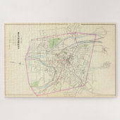  kaart van Waterbury CT (1893) Legpuzzel (Horizontaal)