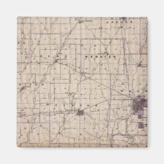 Kaart van Wayne County 2 Magneet (Voorkant)