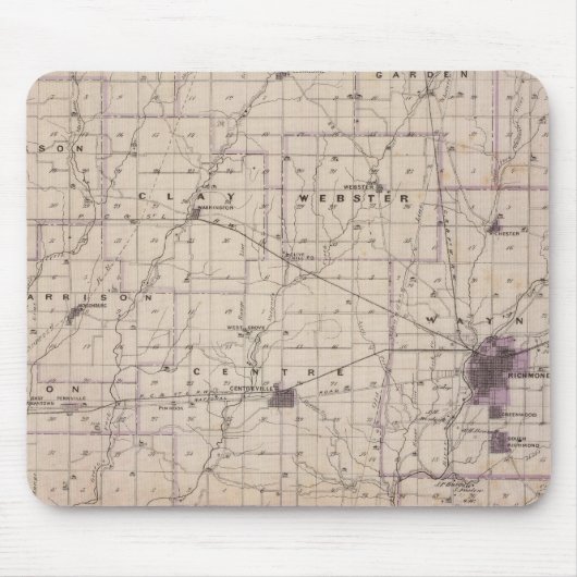 Kaart van Wayne County 2 Muismat (Voorkant)