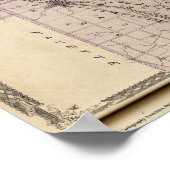 Kaart van Wayne County 2 Poster (Hoek)