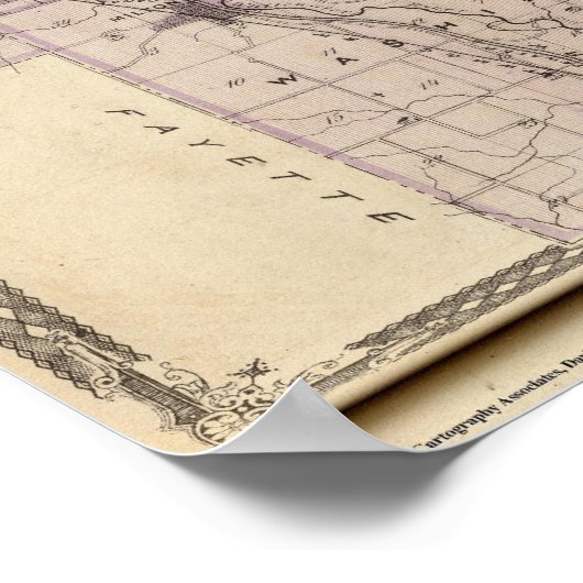 Kaart van Wayne County 2 Poster (Hoek)