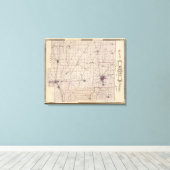 Kaart van Wayne County Canvas Afdruk (Insitu (Houten vloer))