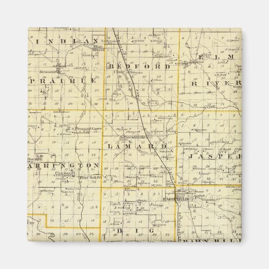 Kaart van Wayne County Magneet (Voorkant)
