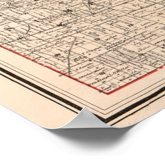 kaart van Wayne County MI (1915) Poster (Hoek)