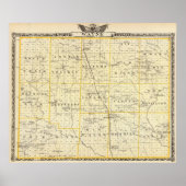 Kaart van Wayne County Poster (Voorkant)