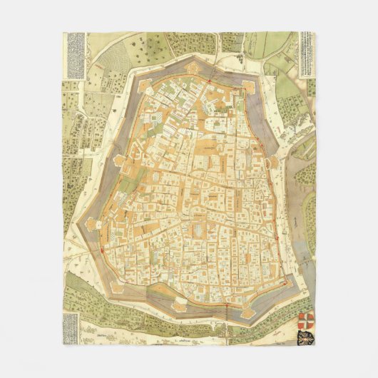  kaart van Wenen (1547) Fleece Deken (Voorkant)