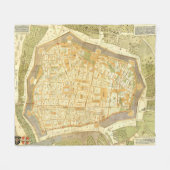 kaart van Wenen (1547) Fleece Deken (Voorkant (Horizontaal))