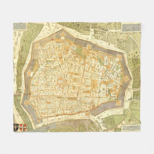  kaart van Wenen (1547) Fleece Deken (Voorkant (Horizontaal))