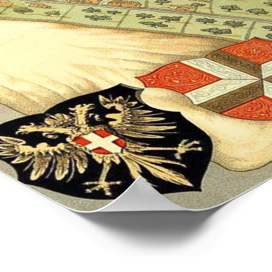  kaart van Wenen (1547) Poster (Hoek)