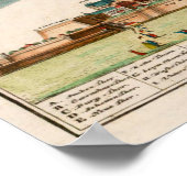 kaart van Wenen (1730) Poster (Hoek)