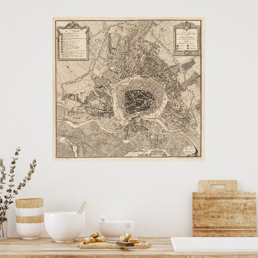  kaart van Wenen (1783) Poster (Keuken)