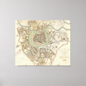  kaart van Wenen (1833) Canvas Afdruk (Voorkant)