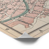  kaart van Wenen (1872) Poster (Hoek)