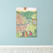 Kaart van Wenen Canvas Afdruk (Insitu (Houten vloer))