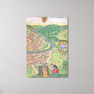 Kaart van Wenen Canvas Afdruk