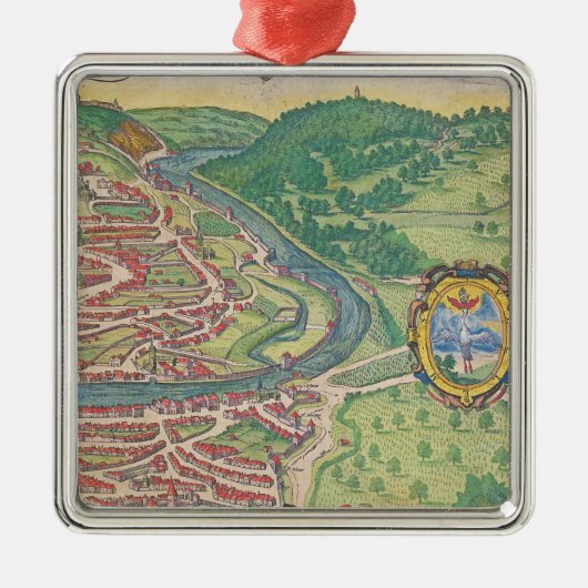 Kaart van Wenen Metalen Ornament (Voorkant)
