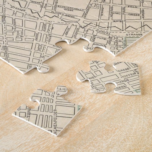  kaart van Wenen Oostenrijk (1901) Legpuzzel (Zijkant)