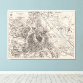 kaart van Wenen Oostenrijk (1906) Canvas Afdruk (Insitu (Houten vloer))