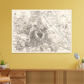 kaart van Wenen Oostenrijk (1906) Canvas Afdruk (Insitu (Woonkamer))