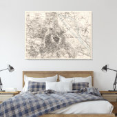 kaart van Wenen Oostenrijk (1906) Canvas Afdruk (Insitu (Slaapkamer))