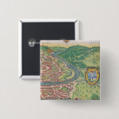 Kaart van Wenen Vierkante Button 5,1 Cm (Voorkant /achterkant)