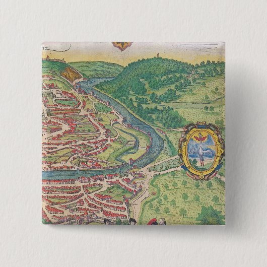 Kaart van Wenen Vierkante Button 5,1 Cm (Voorkant)